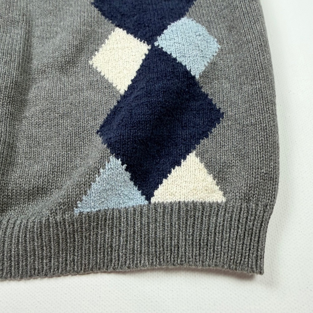 Liz Claiborne LizGolf 90's Vintage Polo Sweater Womens M Grey Good Argyle - Picture 3 of 11